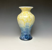Load image into Gallery viewer, Crystalline Vase in Ivory and Blue