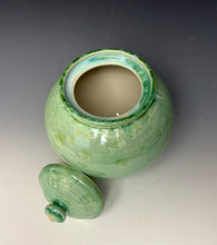 Load image into Gallery viewer, Mint Green Crystalline Glazed Jar