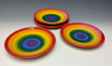 Load image into Gallery viewer, Rainbow Sandwich Plate- Red Rim
