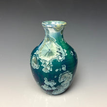 Load image into Gallery viewer, Aqua Crystalline Glazed Mini Vase