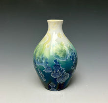 Load image into Gallery viewer, Crystalline Mini Vase in Ivory, Green and Blue