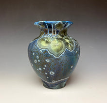 Load image into Gallery viewer, Cobalt Galaxy Crystalline Glazed Vase 8
