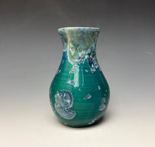 Load image into Gallery viewer, Aqua Crystalline Glazed Mini Vase