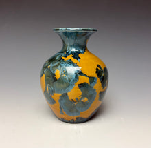 Load image into Gallery viewer, Blue and Orange Crystalline Mini Vase 2