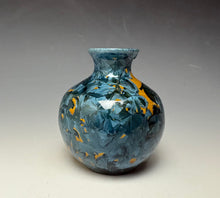 Load image into Gallery viewer, Blue and Orange Crystalline Mini Vase