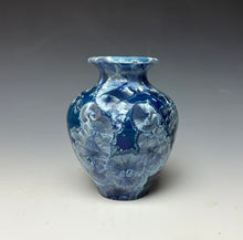 Load image into Gallery viewer, Crystalline Glazed Mini Vase in Atlantic Storm Blue 7