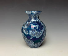 Load image into Gallery viewer, Crystalline Glazed Mini Vase in Atlantic Storm Blue 2