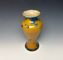 Load image into Gallery viewer, Blue and Orange Crystalline Glazed Vase