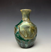 Load image into Gallery viewer, Green Galaxy Crystalline Glazed Mini Vase 3