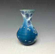 Load image into Gallery viewer, Crystalline Glazed Mini Vase in Atlantic Storm Blue