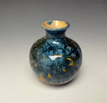 Load image into Gallery viewer, Blue and Orange Crystalline Mini Vase