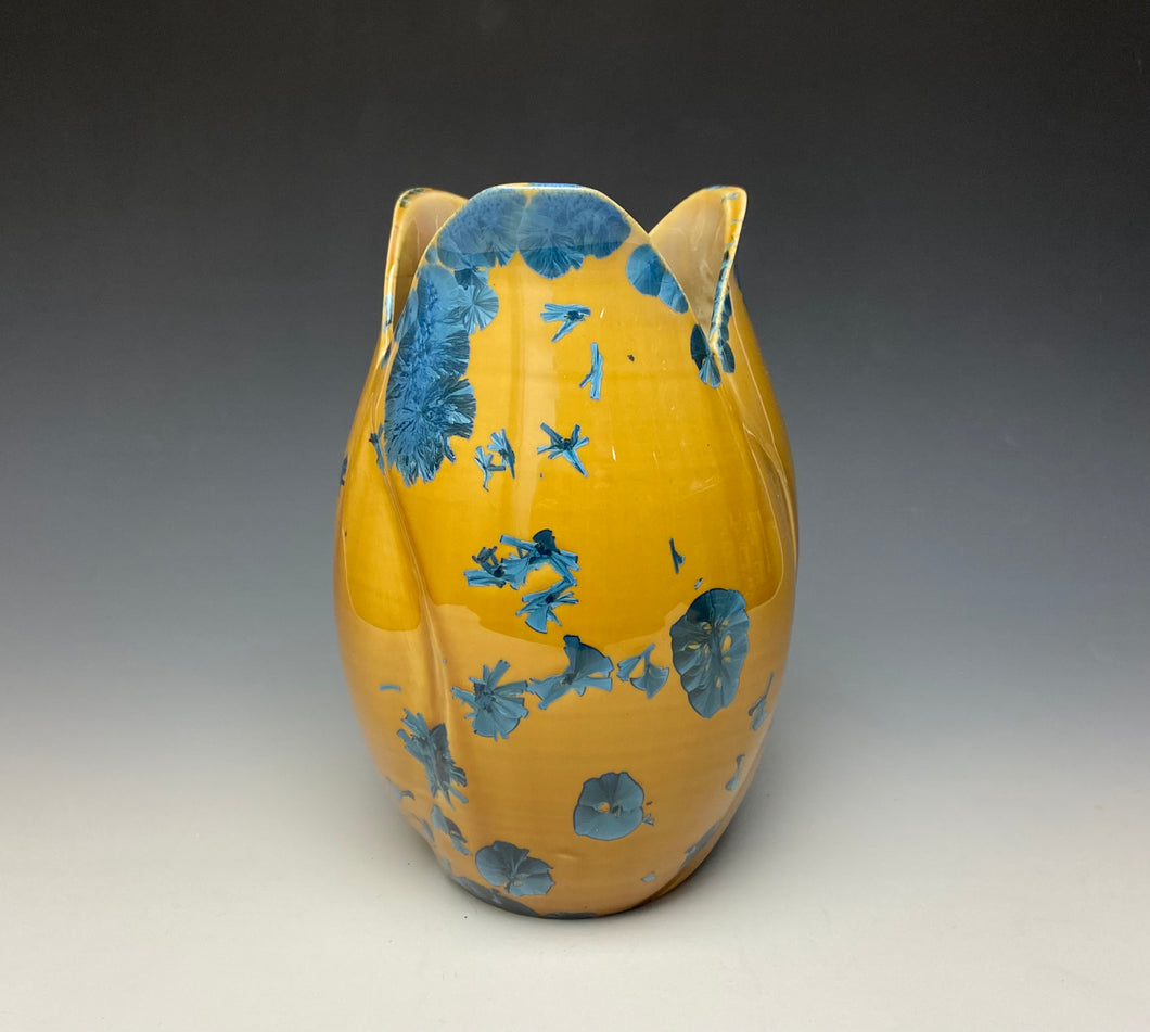 Tulip Vase- Blue and Orange #14