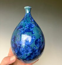 Load image into Gallery viewer, Royal Blue Crystalline Glazed Teardrop Vase