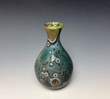 Load image into Gallery viewer, Deep Green Galaxy Crystalline Glazed Mini Vase