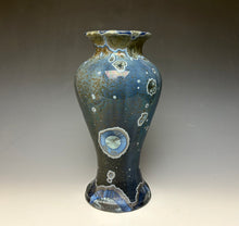 Load image into Gallery viewer, Cobalt Galaxy Crystalline Glazed Vase 13