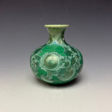 Load image into Gallery viewer, Emerald Green & Silver Crystalline Glazed Mini Vase 2