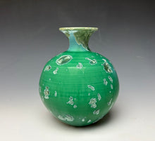 Load image into Gallery viewer, Emerald Green Crystalline Glazed Vase #2