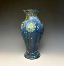Load image into Gallery viewer, Cobalt Galaxy Crystalline Glazed Vase 3