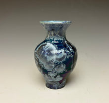 Load image into Gallery viewer, Crystalline Glazed Mini Vase in Atlantic Storm Blue 2