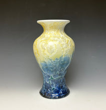 Load image into Gallery viewer, Crystalline Vase in Ivory and Blue
