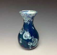 Load image into Gallery viewer, Deep Aqua Crystalline Glazed Mini Vase