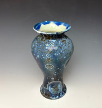 Load image into Gallery viewer, Cobalt Galaxy Crystalline Glazed Vase 7