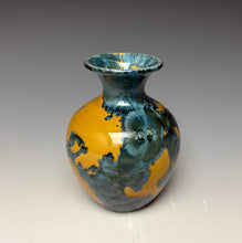 Load image into Gallery viewer, Blue and Orange Crystalline Mini Vase 2