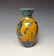 Load image into Gallery viewer, Blue and Orange Crystalline Mini Vase 5
