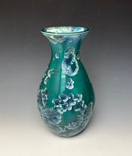 Load image into Gallery viewer, Aqua Crystalline Glazed Vase