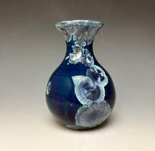 Load image into Gallery viewer, Crystalline Glazed Mini Vase in Atlantic Storm Blue 4