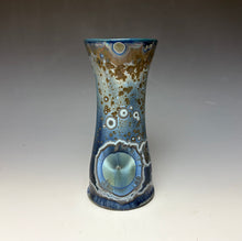 Load image into Gallery viewer, Cobalt Galaxy Crystalline Glazed Vase 3