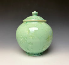 Load image into Gallery viewer, Mint Green Crystalline Glazed Jar