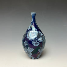 Load image into Gallery viewer, Crystalline Glazed Mini Vase in Atlantic Storm Blue 5