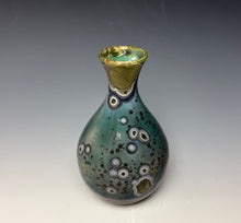 Load image into Gallery viewer, Deep Green Galaxy Crystalline Glazed Mini Vase