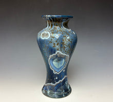 Load image into Gallery viewer, Cobalt Galaxy Crystalline Glazed Vase