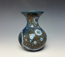 Load image into Gallery viewer, Cobalt Galaxy Crystalline Glazed Mini Vase 3