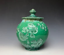 Load image into Gallery viewer, Emerald Green and Teal Crystalline Glazed Jar