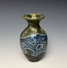 Load image into Gallery viewer, Bronze Cobalt Galaxy Crystalline Glazed Mini Vase