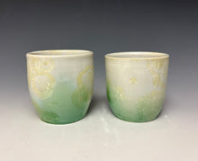 Load image into Gallery viewer, Ivory and Light Green Crystalline Sake Cup