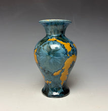 Load image into Gallery viewer, Blue and Orange Crystalline Mini Vase 2