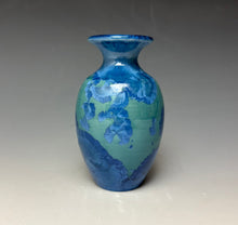 Load image into Gallery viewer, Teal Blue Crystalline Glazed Mini Vase