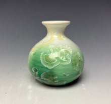 Load image into Gallery viewer, Crystalline Mini Vase in Ivory and Green