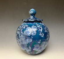 Load image into Gallery viewer, Crystalline Glazed Jar in Atlantic Storm Blue #1