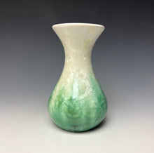 Load image into Gallery viewer, Crystalline Mini Vase in Ivory and Green 3