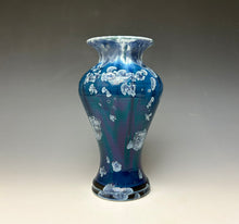 Load image into Gallery viewer, Crystalline Glazed Vase in Atlantic Storm Blue #4