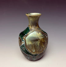 Load image into Gallery viewer, Green Galaxy Crystalline Glazed Mini Vase 3