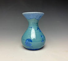 Load image into Gallery viewer, Light Teal Blue Crystalline Glazed Mini Vase 3