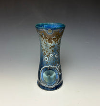 Load image into Gallery viewer, Cobalt Galaxy Crystalline Glazed Vase 3