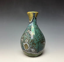 Load image into Gallery viewer, Deep Green Galaxy Crystalline Glazed Mini Vase