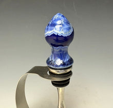 Load image into Gallery viewer, Crystalline Glazed Bottle Stopper- Winter Sky Blue #1